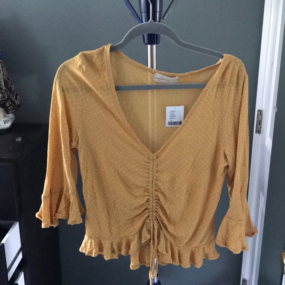 Yellow Polka Dot Crop Top